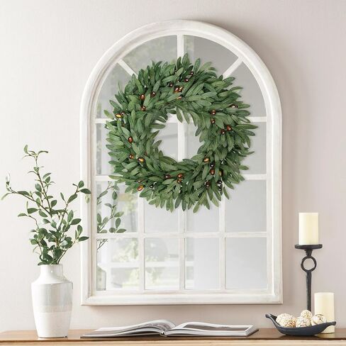 22 inch Olive Wreaths for Front Door Set of 2, Artificial Large Spring Summer All Seasons Year Round Green Olive Branch Wreath for Home Outdoor Indoor Farmhouse Porch Window in Saudi Arabia
