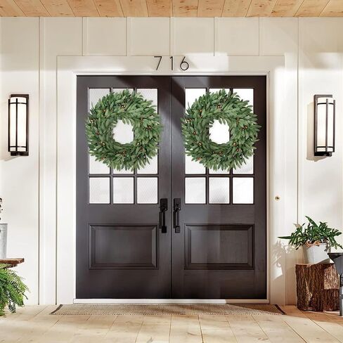 22 inch Olive Wreaths for Front Door Set of 2, Artificial Large Spring Summer All Seasons Year Round Green Olive Branch Wreath for Home Outdoor Indoor Farmhouse Porch Window in Saudi Arabia