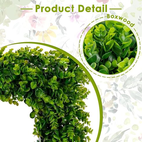 Boxwood Wreaths for Front Door Decor, 20" Artificial Greenery Square Wreath Decorations for Spring Summer Home Door Window Outside Wall Indoor Outdoor Porch and Birthday Wedding Party in Saudi Arabia
