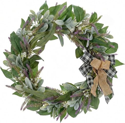 Boxwood Wreaths for Front Door Decor, 20" Artificial Greenery Square Wreath Decorations for Spring Summer Home Door Window Outside Wall Indoor Outdoor Porch and Birthday Wedding Party in Saudi Arabia