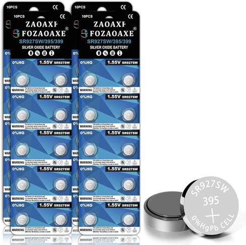 SR927SW Watch Battery 20 Pack, 395 Watch Batteries, Long-Lasting & Leak-Proof 399 SR927W 395/399 AG7 LR927 Silver Oxide Button Coin Cell Battery in Saudi Arabia