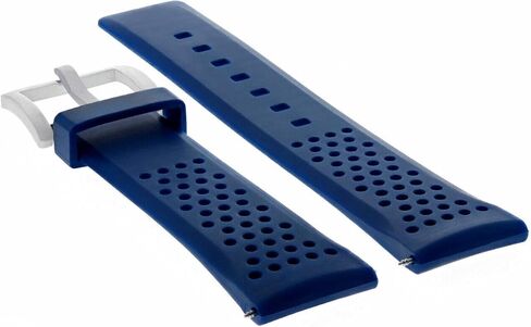 Ewatchparts 22mm Soft Rubber Watch Band Strap Compatible With Tag Heuer Carrera Monaco Calire 7 16 1887 Blue in Saudi Arabia