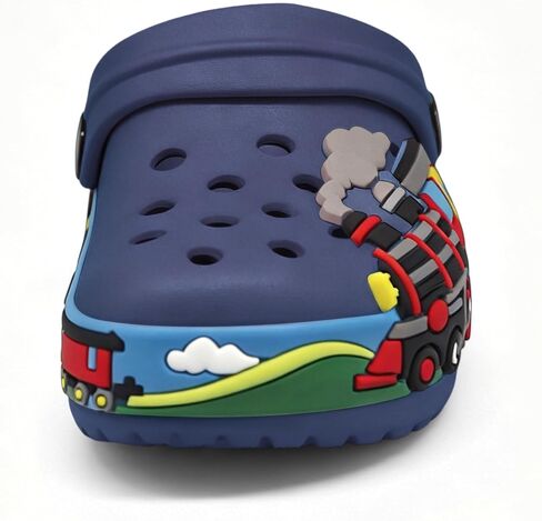 FolHaoth Toddlers Clogs Cute Cartoon Train Shoes Boys Girls Slip on Slides Sandals Slippers Lightweight Breathable Kids Garden Clogs Non Slip Indoor Outdoor Beach Pool Shower Water Shoes in Kuwait