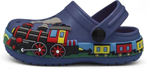 FolHaoth Toddlers Clogs Cute Cartoon Train Shoes Boys Girls Slip on Slides Sandals Slippers Lightweight Breathable Kids Garden Clogs Non Slip Indoor Outdoor Beach Pool Shower Water Shoes in Kuwait