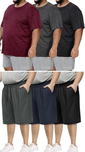 BOOJO 3 Pack Men's Big and Tall Shirts and Shorts in Saudi Arabia