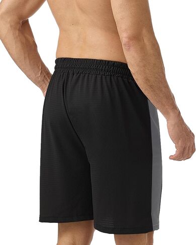 Zhuqing Men's Mesh Athletic Shorts with Zipper Pockets 7" Quick Dry 2 Pack Workout Shorts for Men Lightweight Basketball in Kuwait