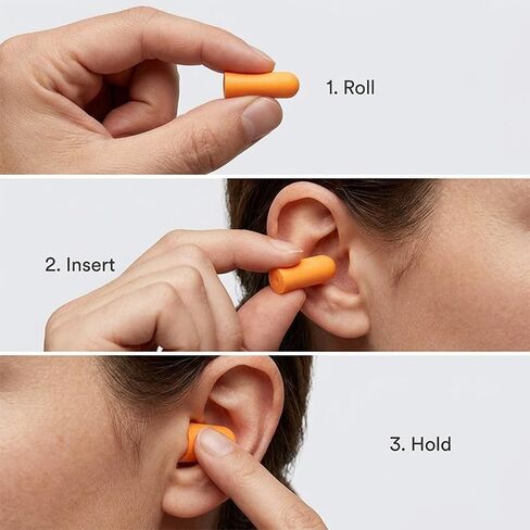 1100 Sound Insulation Earplugs Soft Foam Noise Blocking Ear Accessories for Working Resting Indoor Noise Reduction Orange in Kuwait