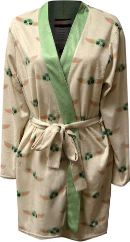Richard Leeds Womens Star Wars Mandalorian Grogu Ladies Silky Fleece Robe in Saudi Arabia