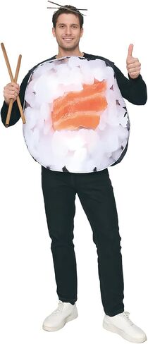 زي EraSpooky Sushi للبالغين من أزياء الهالوين المضحكة للطعام للجنسين، زي ساشيمي رول الجديد in Kuwait
