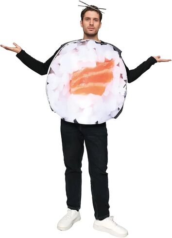 زي EraSpooky Sushi للبالغين من أزياء الهالوين المضحكة للطعام للجنسين، زي ساشيمي رول الجديد in Kuwait