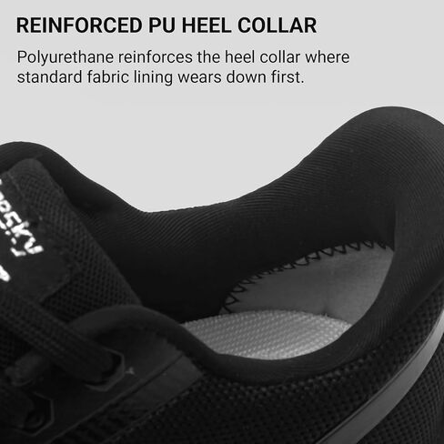 Treesky Black Non Slip Work Shoes for Men, Restaurant & Kitchen Sneakers | Slip resistant soles, lightweight cushioning, breathable knit, for chefs, food service & long shifts in Saudi Arabia