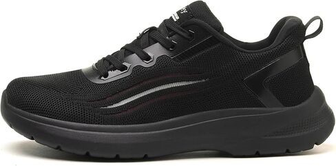 Treesky Black Non Slip Work Shoes for Men, Restaurant & Kitchen Sneakers | Slip resistant soles, lightweight cushioning, breathable knit, for chefs, food service & long shifts in Saudi Arabia
