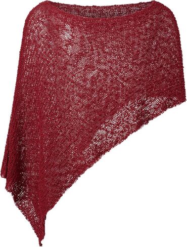 Women Y2k Asymmetrical Sheer Knit Poncho Top Boho Lightweight Shrug See Through Swimsuit Cover Ups Summer Beachwear in Kuwait
