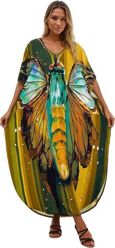 kaftan dresses for women Plus Size – Breathable yet non-transparent caftans，Beach, party, vacation, home，One Size in Saudi Arabia