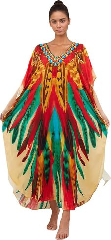 kaftan dresses for women Plus Size – Breathable yet non-transparent caftans，Beach, party, vacation, home，One Size in Saudi Arabia