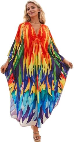 kaftan dresses for women Plus Size – Breathable yet non-transparent caftans，Beach, party, vacation, home，One Size in Saudi Arabia