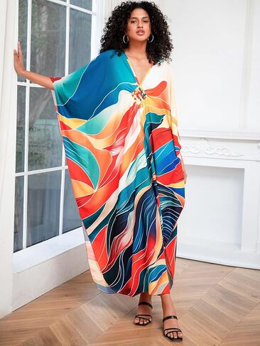 kaftan dresses for women Plus Size – Breathable yet non-transparent caftans，Beach, party, vacation, home，One Size in Saudi Arabia