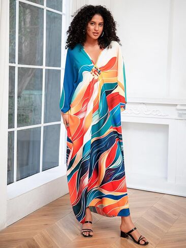 kaftan dresses for women Plus Size – Breathable yet non-transparent caftans，Beach, party, vacation, home，One Size in Saudi Arabia