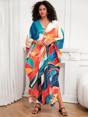 kaftan dresses for women Plus Size – Breathable yet non-transparent caftans，Beach, party, vacation, home，One Size in Saudi Arabia