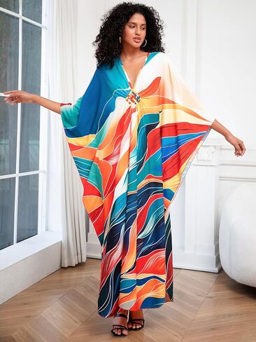 kaftan dresses for women Plus Size – Breathable yet non-transparent caftans，Beach, party, vacation, home，One Size in Saudi Arabia
