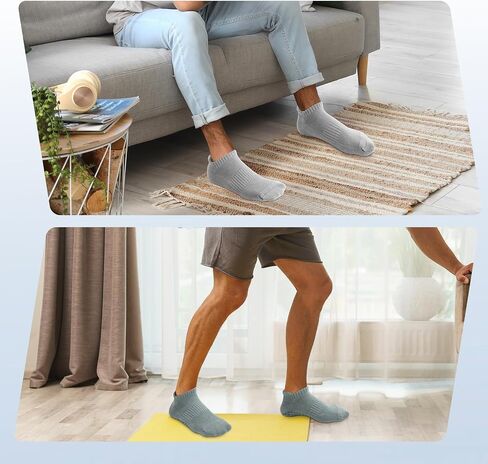 Men's Grip Socks Non Slip Yoga Socks with Terry Cushion for Women Men Pilates Hospital Workout, Size 6-9 in Kuwait