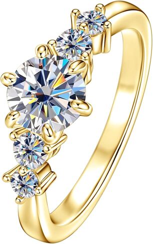 Engagement Promise Eternity Ring for Women, Simulated Diamond 1CT Moissanite Wedding Ring with Side Stones Genuine 5A Grade Cubic Zirconia Size 4 to 10 in Kuwait