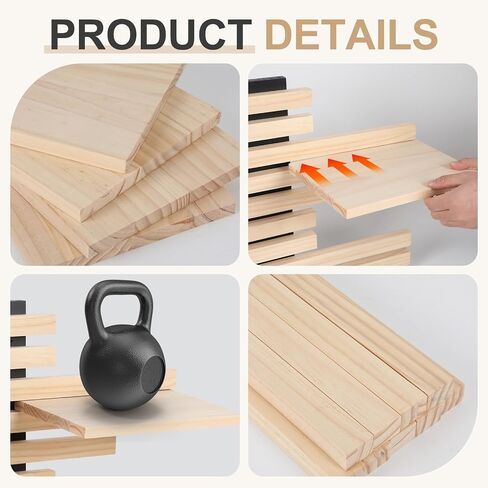 4-Tier Adjustable Wooden Floating Shelf Space-Saving Wall Mounted Shelf with Multiple Customizable Layouts Display Rack for Figurines Doll Small Plant Statue Wall Organizer for Living Room Bedroom in Saudi Arabia