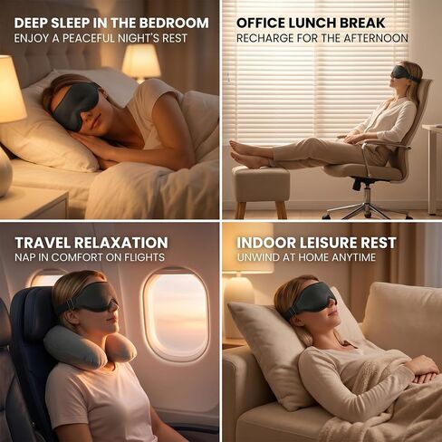 3D Cooling Gel Eye Mask for Migraines and Puffy Eyes, Cold/Heat Therapy for Dry Eyes and Sinus Pressure, 100% Blackout Sleep Mask for Side Sleepers, Adjustable Contoured Blindfold with Travel Pouch in Saudi Arabia