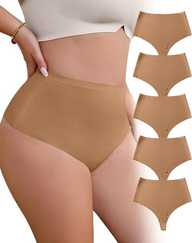 High waisted thong underwear for women Plus size seamless thongs for curvy women No show Panties in Saudi Arabia