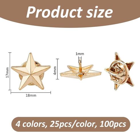 SUPERFINDINGS 100Pcs Alloy Star Badge Lapel Pin Pentagram Brooch Pin Veterans Day Star Pins Backpack Military Award Pins Labor Day 4th of July rial Day Stars Brooches for Costume Decorations in Kuwait
