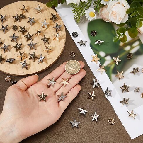 SUPERFINDINGS 100Pcs Alloy Star Badge Lapel Pin Pentagram Brooch Pin Veterans Day Star Pins Backpack Military Award Pins Labor Day 4th of July rial Day Stars Brooches for Costume Decorations in Kuwait