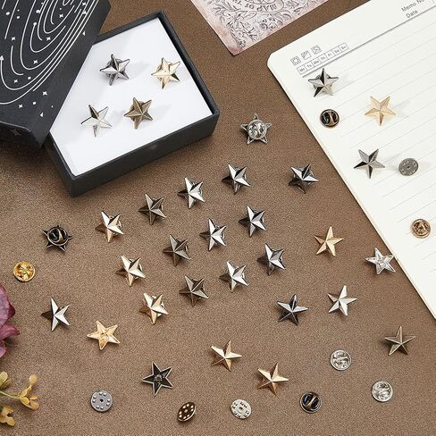 SUPERFINDINGS 100Pcs Alloy Star Badge Lapel Pin Pentagram Brooch Pin Veterans Day Star Pins Backpack Military Award Pins Labor Day 4th of July rial Day Stars Brooches for Costume Decorations in Kuwait