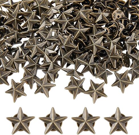 SUPERFINDINGS 100Pcs Alloy Star Badge Lapel Pin Pentagram Brooch Pin Veterans Day Star Pins Backpack Military Award Pins Labor Day 4th of July rial Day Stars Brooches for Costume Decorations in Kuwait