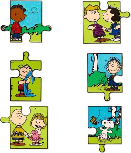 Peanuts Puzzle Mystery Enamel Pin Bling Box Series, Pig Pen, Franklin, Snoppy and Woodstock, Lucy and Schroeder, Linus, or Charlie and Sally in Kuwait