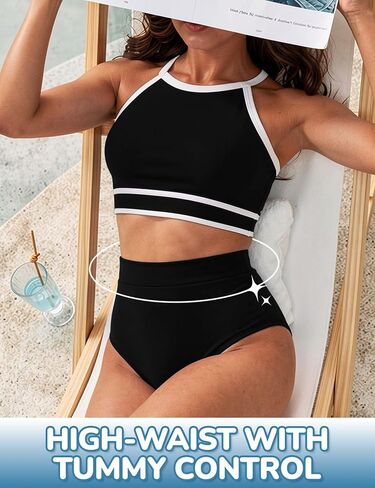 Period Swimwear for Teens Women High Waisted Swimsuit Bikini Bottoms Menstrual Swim Bottoms Tankini Bathing Suit in Saudi Arabia