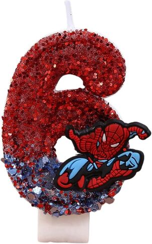 Spider Birthday Number 4 Candles, Cartoon Cake Topper, Ideal for Birthday Party Decor (4) in Saudi Arabia