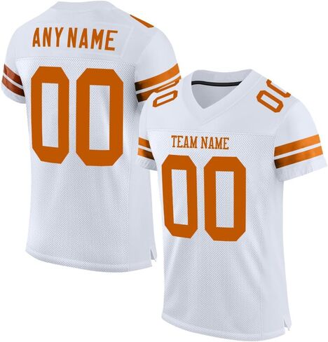 Custom White Texas Orange Mesh Football Jersey Personalized Customized Name Team Name Number Football Jersey in Kuwait