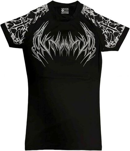 Lsweioad Mens Gothic Skinny Compression T-Shirt Cybersigils Gym Tee Shirt Quick Dry Rock Graphic Punk Workout Summer Top in Kuwait