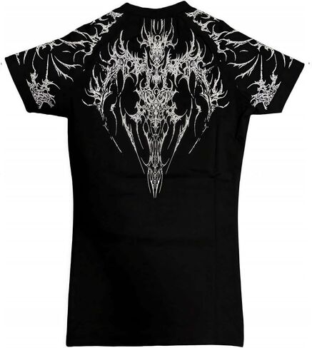 Lsweioad Mens Gothic Skinny Compression T-Shirt Cybersigils Gym Tee Shirt Quick Dry Rock Graphic Punk Workout Summer Top in Kuwait
