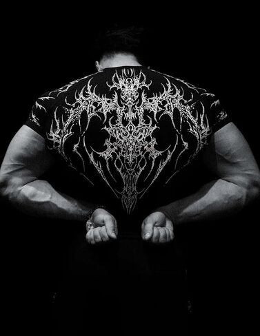Lsweioad Mens Gothic Skinny Compression T-Shirt Cybersigils Gym Tee Shirt Quick Dry Rock Graphic Punk Workout Summer Top in Kuwait