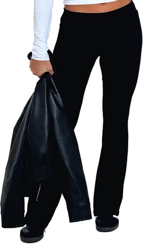 Fawjsais Flare Leggings for Women Skinny Fold Over Leggings Bootcut Yoga Pants Low Rise Sweatpants in Saudi Arabia