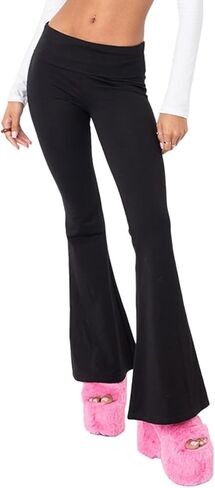 Fawjsais Flare Leggings for Women Skinny Fold Over Leggings Bootcut Yoga Pants Low Rise Sweatpants in Saudi Arabia