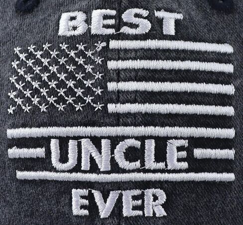 Best Uncle Ever Hat for Men, Adjustable Cotton Embroidered American Flag Decor Uncle Baseball Cap in Saudi Arabia