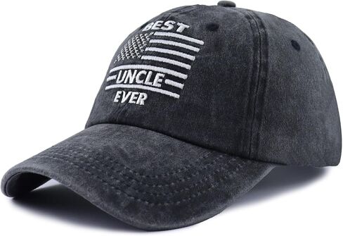 Best Uncle Ever Hat for Men, Adjustable Cotton Embroidered American Flag Decor Uncle Baseball Cap in Saudi Arabia