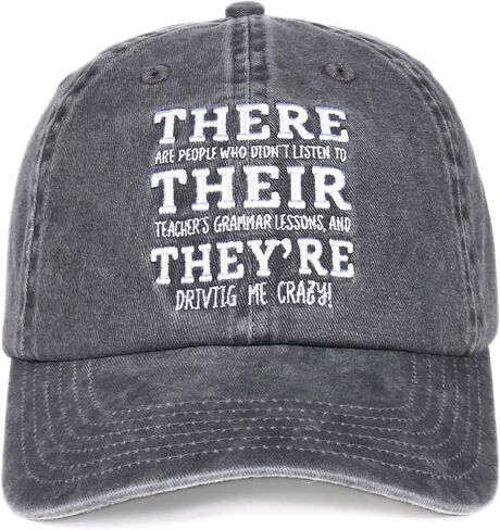 InnoBeta English Teacher Appreciation Gifts, Adjustable Embroidered Baseball Hat for Teacher Appreciation Day, Birthday, Thanksgiving, Christma, End of Term from Student Grey in Kuwait