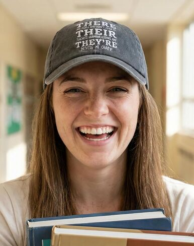 InnoBeta English Teacher Appreciation Gifts, Adjustable Embroidered Baseball Hat for Teacher Appreciation Day, Birthday, Thanksgiving, Christma, End of Term from Student Grey in Kuwait