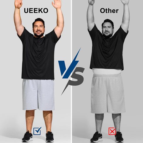 Big & Tall T Shirts for Men 5 Pack, Moisture Wicking Dry-Fit Workout Tees, Comfort Fit Short Sleeve for Oversize, Great for Gym Running Casual Undershirts, Black 5XL in Saudi Arabia