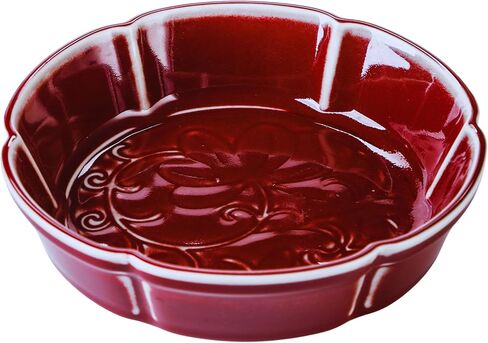 7.8" Oxblood Red Ceramic Decorative Bowl for Kitchen & Entryway Table, Fruit and Keys(Red) in Saudi Arabia