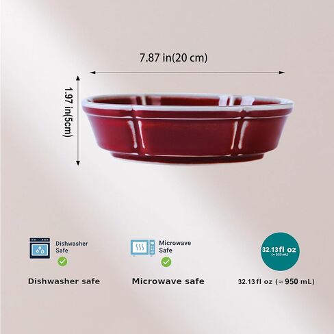 7.8" Oxblood Red Ceramic Decorative Bowl for Kitchen & Entryway Table, Fruit and Keys(Red) in Saudi Arabia
