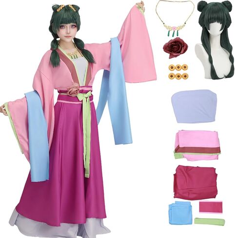 Maomao Full Set Cosplay Costume With Wig Apothecary Diaries Costume Anime Maomao Garden Party Hanfu Dress Halloween in Kuwait